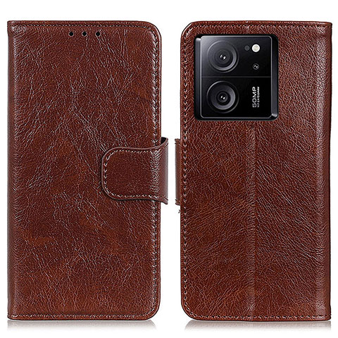 Funda de Cuero Cartera con Soporte Carcasa N05P para Xiaomi Mi 13T Pro 5G Marron