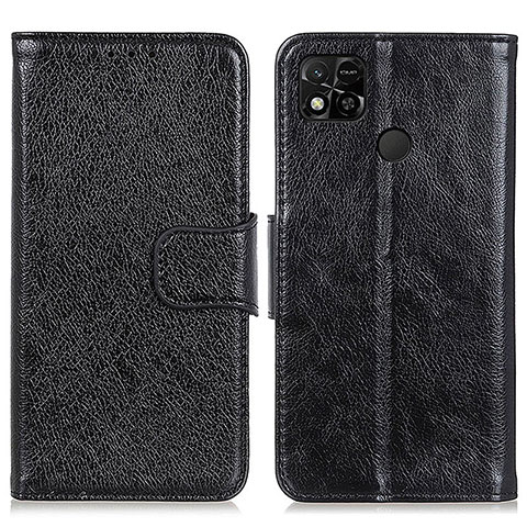 Funda de Cuero Cartera con Soporte Carcasa N05P para Xiaomi POCO C3 Negro