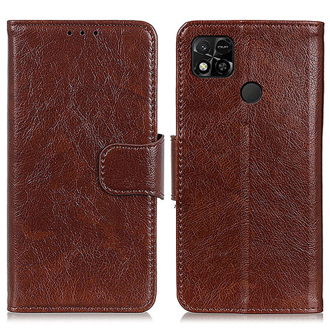 Funda de Cuero Cartera con Soporte Carcasa N05P para Xiaomi POCO C31 Marron