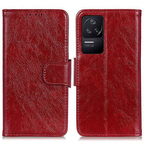 Funda de Cuero Cartera con Soporte Carcasa N05P para Xiaomi Poco F4 5G Rojo