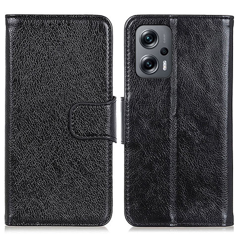 Funda de Cuero Cartera con Soporte Carcasa N05P para Xiaomi Poco F5 5G Negro