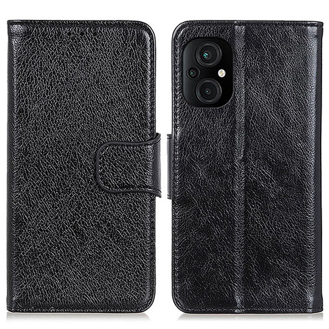 Funda de Cuero Cartera con Soporte Carcasa N05P para Xiaomi Poco M5 4G Negro