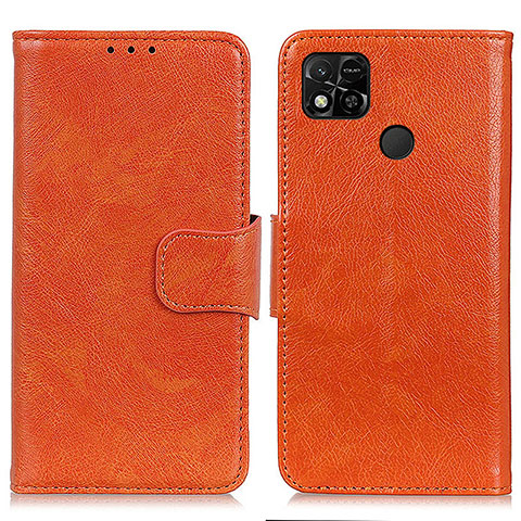 Funda de Cuero Cartera con Soporte Carcasa N05P para Xiaomi Redmi 9C Naranja