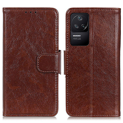 Funda de Cuero Cartera con Soporte Carcasa N05P para Xiaomi Redmi K40S 5G Marron