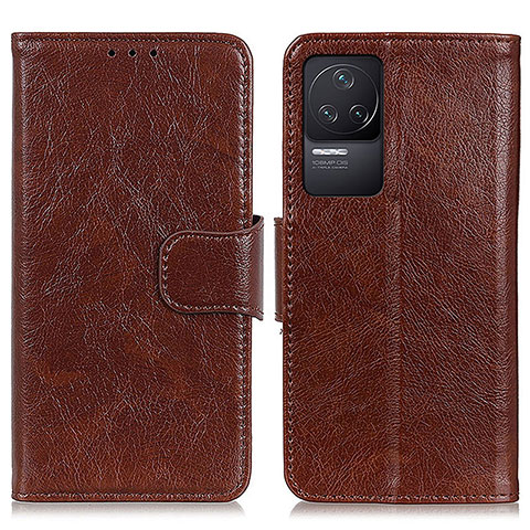 Funda de Cuero Cartera con Soporte Carcasa N05P para Xiaomi Redmi K50 5G Marron