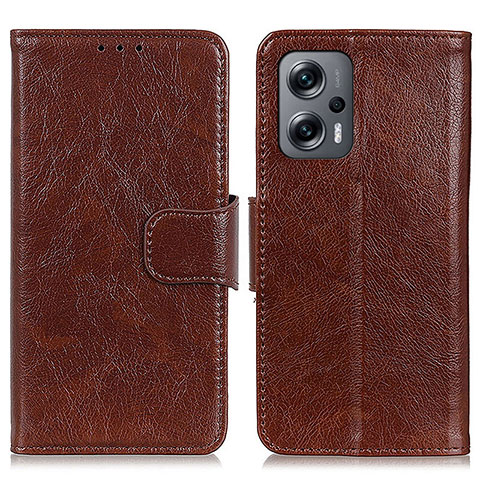 Funda de Cuero Cartera con Soporte Carcasa N05P para Xiaomi Redmi K50i 5G Marron