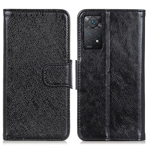 Funda de Cuero Cartera con Soporte Carcasa N05P para Xiaomi Redmi Note 11 Pro 4G Negro