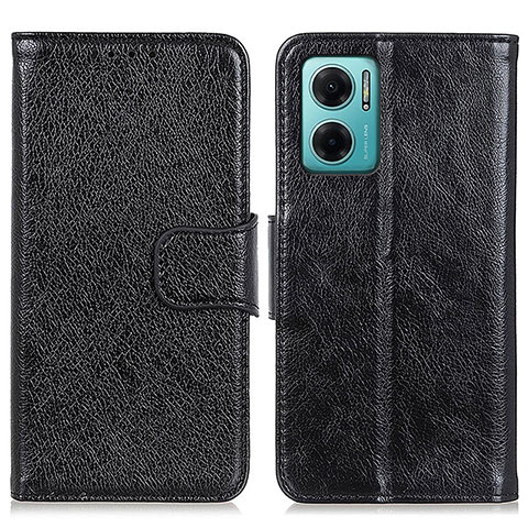 Funda de Cuero Cartera con Soporte Carcasa N05P para Xiaomi Redmi Note 11E 5G Negro