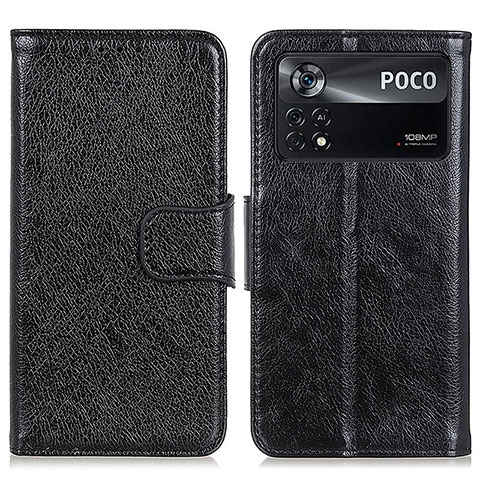 Funda de Cuero Cartera con Soporte Carcasa N05P para Xiaomi Redmi Note 11E Pro 5G Negro