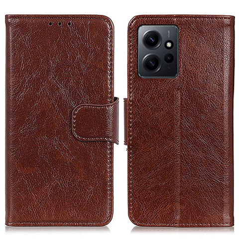 Funda de Cuero Cartera con Soporte Carcasa N05P para Xiaomi Redmi Note 12 4G Marron