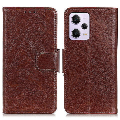 Funda de Cuero Cartera con Soporte Carcasa N05P para Xiaomi Redmi Note 12 Explorer Marron