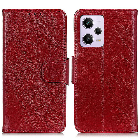 Funda de Cuero Cartera con Soporte Carcasa N05P para Xiaomi Redmi Note 12 Explorer Rojo