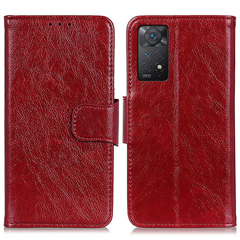 Funda de Cuero Cartera con Soporte Carcasa N05P para Xiaomi Redmi Note 12 Pro 4G Rojo