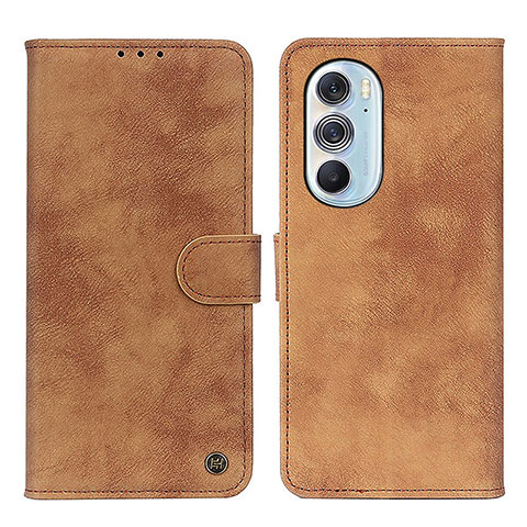 Funda de Cuero Cartera con Soporte Carcasa N06P para Motorola Moto Edge 30 Pro 5G Marron