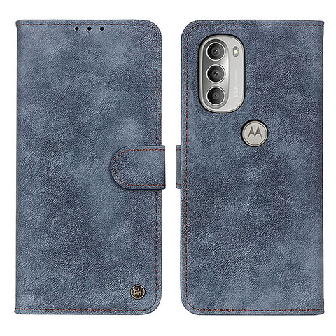 Funda de Cuero Cartera con Soporte Carcasa N06P para Motorola Moto G51 5G Azul