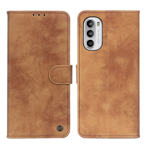 Funda de Cuero Cartera con Soporte Carcasa N06P para Motorola MOTO G52 Marron