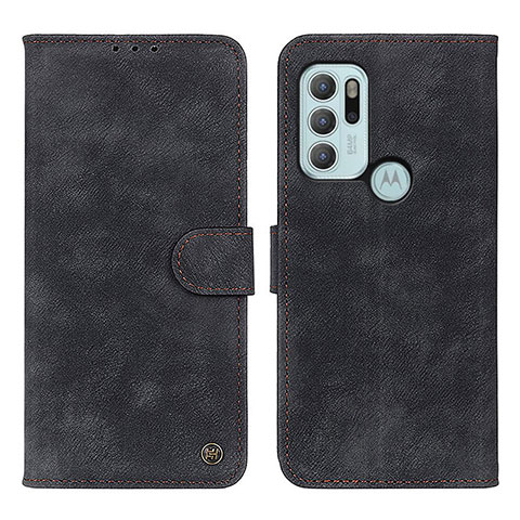 Funda de Cuero Cartera con Soporte Carcasa N06P para Motorola Moto G60s Negro