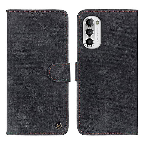 Funda de Cuero Cartera con Soporte Carcasa N06P para Motorola Moto G71s 5G Negro