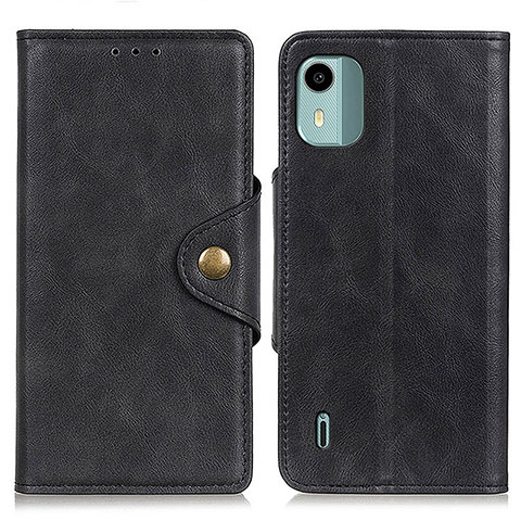 Funda de Cuero Cartera con Soporte Carcasa N06P para Nokia C12 Negro