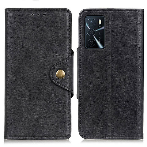 Funda de Cuero Cartera con Soporte Carcasa N06P para Oppo A16 Negro