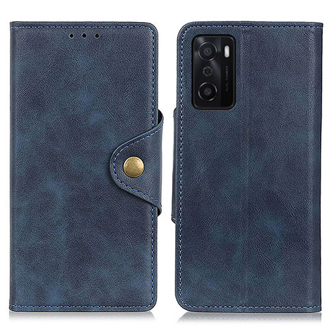 Funda de Cuero Cartera con Soporte Carcasa N06P para Oppo A55S 5G Azul