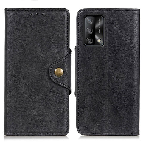 Funda de Cuero Cartera con Soporte Carcasa N06P para Oppo A74 4G Negro