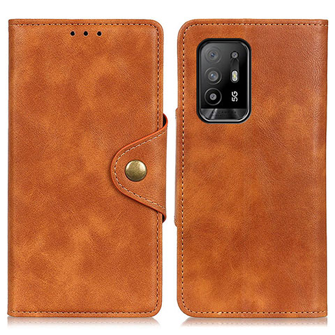 Funda de Cuero Cartera con Soporte Carcasa N06P para Oppo A94 5G Marron