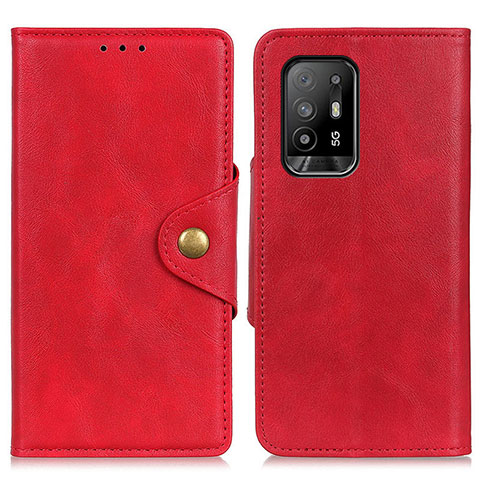 Funda de Cuero Cartera con Soporte Carcasa N06P para Oppo A94 5G Rojo