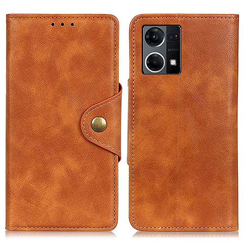 Funda de Cuero Cartera con Soporte Carcasa N06P para Oppo F21 Pro 4G Marron