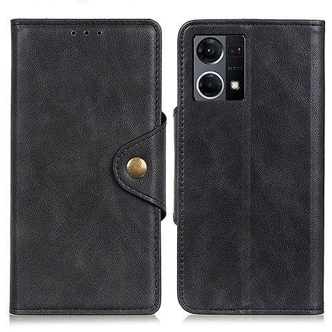 Funda de Cuero Cartera con Soporte Carcasa N06P para Oppo F21 Pro 4G Negro