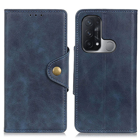 Funda de Cuero Cartera con Soporte Carcasa N06P para Oppo Reno5 A Azul