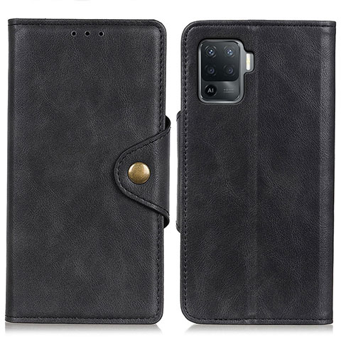 Funda de Cuero Cartera con Soporte Carcasa N06P para Oppo Reno5 Lite Negro