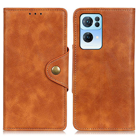 Funda de Cuero Cartera con Soporte Carcasa N06P para Oppo Reno7 Pro 5G Marron