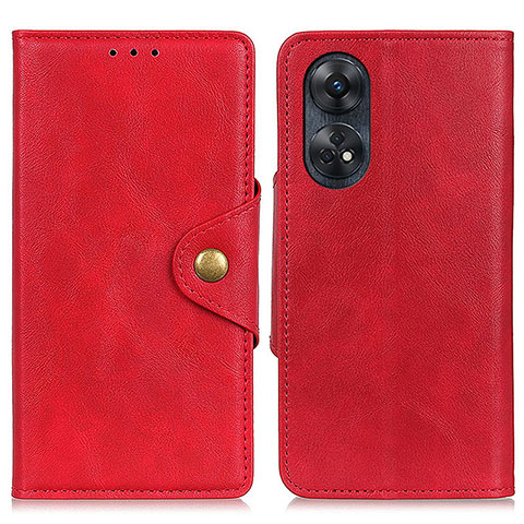 Funda de Cuero Cartera con Soporte Carcasa N06P para Oppo Reno8 T 4G Rojo