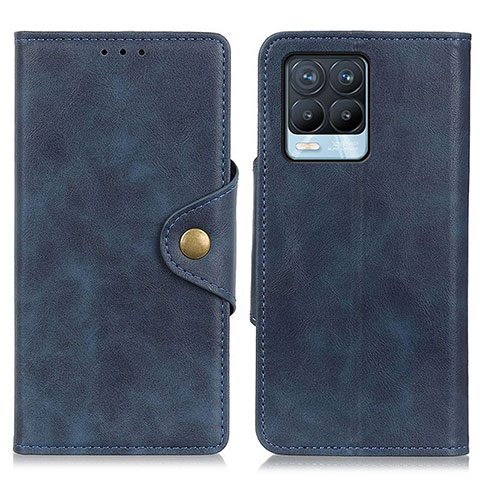 Funda de Cuero Cartera con Soporte Carcasa N06P para Realme 8 Pro Azul