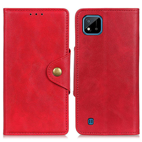 Funda de Cuero Cartera con Soporte Carcasa N06P para Realme C11 (2021) Rojo