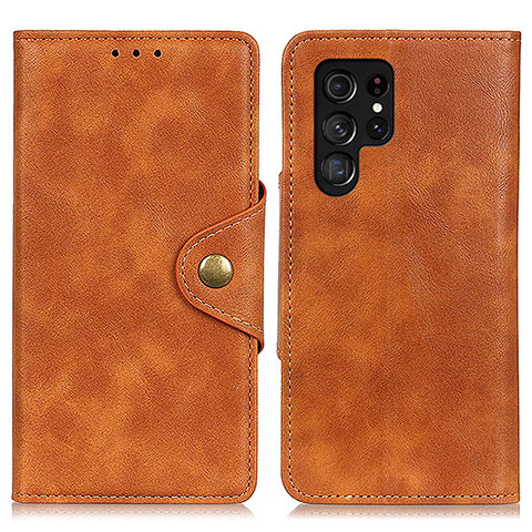 Funda de Cuero Cartera con Soporte Carcasa N06P para Samsung Galaxy S21 Ultra 5G Marron