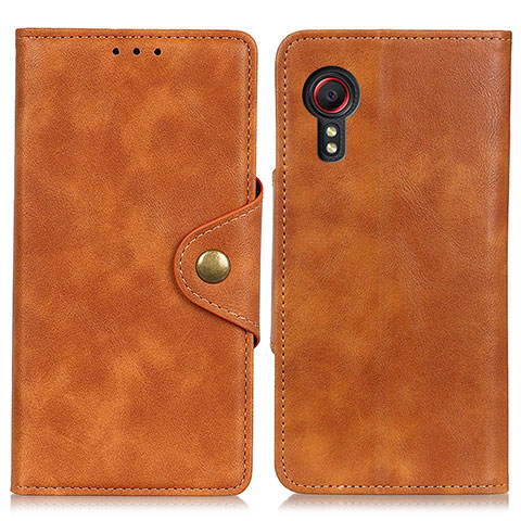 Funda de Cuero Cartera con Soporte Carcasa N06P para Samsung Galaxy XCover 5 SM-G525F Marron