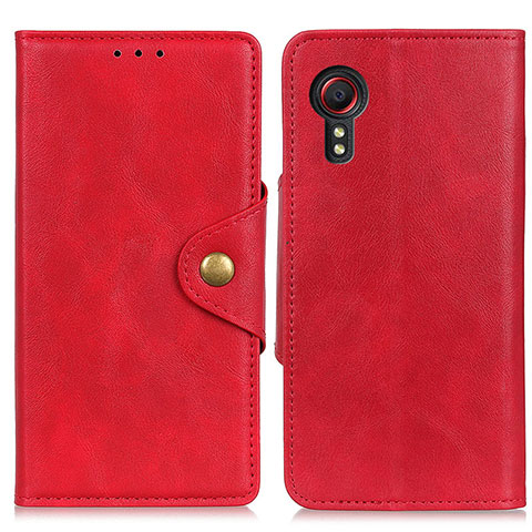 Funda de Cuero Cartera con Soporte Carcasa N06P para Samsung Galaxy XCover 5 SM-G525F Rojo