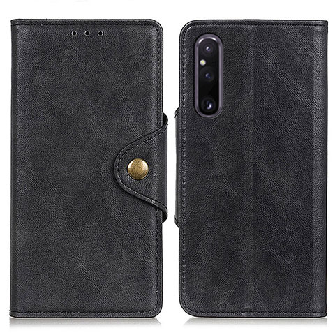 Funda de Cuero Cartera con Soporte Carcasa N06P para Sony Xperia 1 V Negro