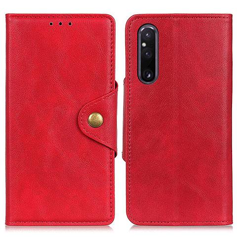 Funda de Cuero Cartera con Soporte Carcasa N06P para Sony Xperia 1 V Rojo