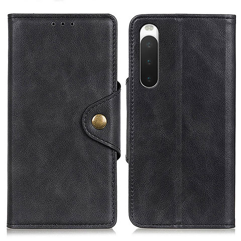 Funda de Cuero Cartera con Soporte Carcasa N06P para Sony Xperia 10 IV Negro