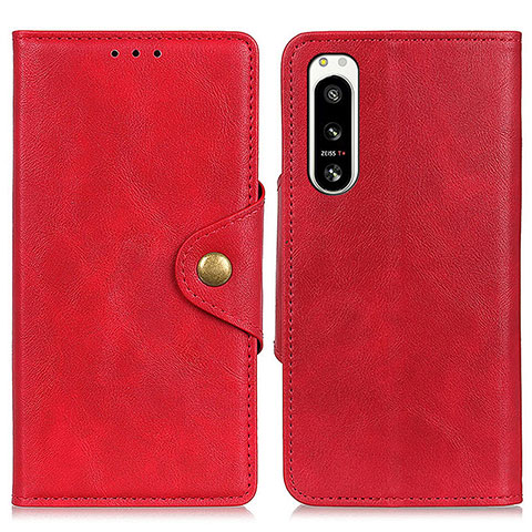 Funda de Cuero Cartera con Soporte Carcasa N06P para Sony Xperia 5 IV Rojo