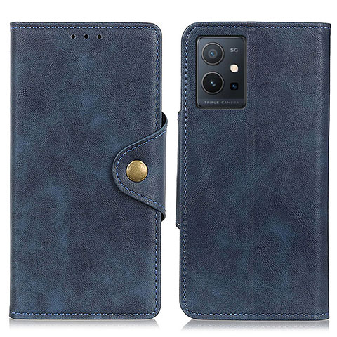 Funda de Cuero Cartera con Soporte Carcasa N06P para Vivo T1 5G India Azul