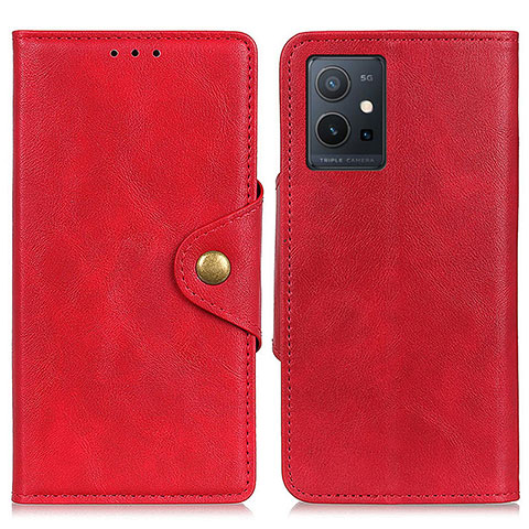 Funda de Cuero Cartera con Soporte Carcasa N06P para Vivo T1 5G India Rojo