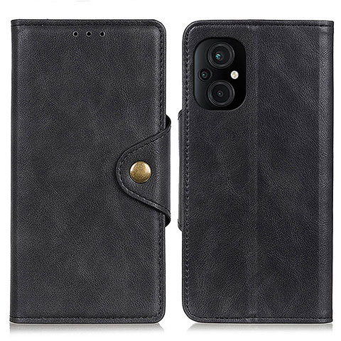 Funda de Cuero Cartera con Soporte Carcasa N06P para Xiaomi Poco M5 4G Negro