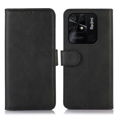 Funda de Cuero Cartera con Soporte Carcasa N06P para Xiaomi Redmi 10 India Negro