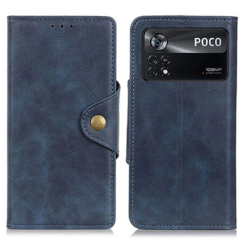 Funda de Cuero Cartera con Soporte Carcasa N06P para Xiaomi Redmi Note 11E Pro 5G Azul