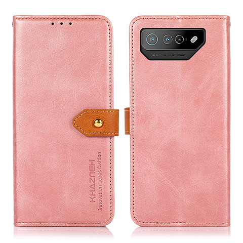 Funda de Cuero Cartera con Soporte Carcasa N07P para Asus ROG Phone 7 Pro Rosa