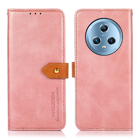 Funda de Cuero Cartera con Soporte Carcasa N07P para Huawei Honor Magic5 5G Rosa